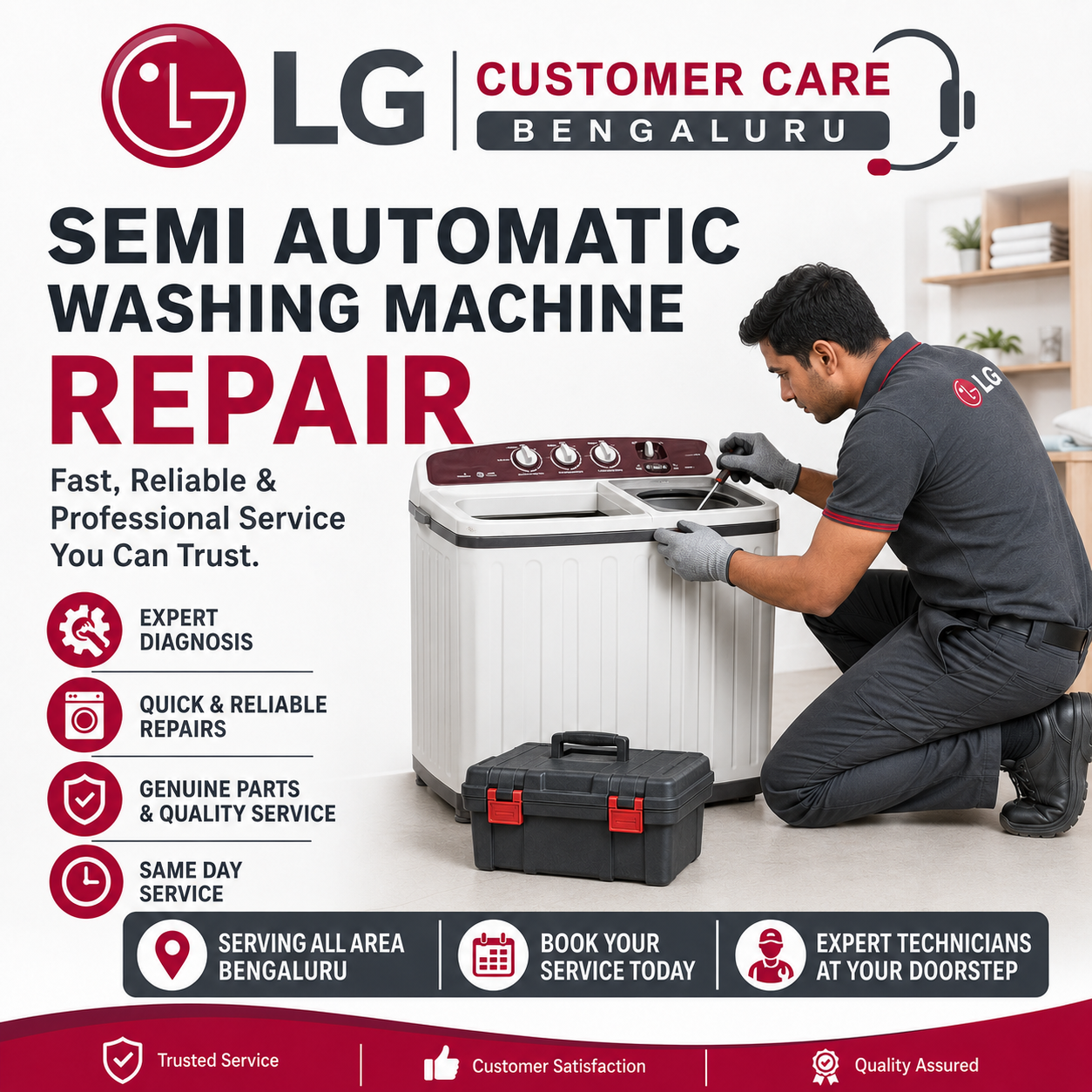 semi automatic washing machine repair